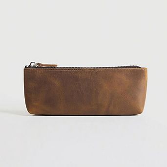 The Paavo Leather Pen Case Leather Makeup Pouch