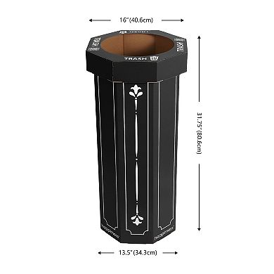 Fleur 25-Gallon Classic Disposable Corrugated Cardboard Event Trash Can and Recycling Bin (Set of 2)
