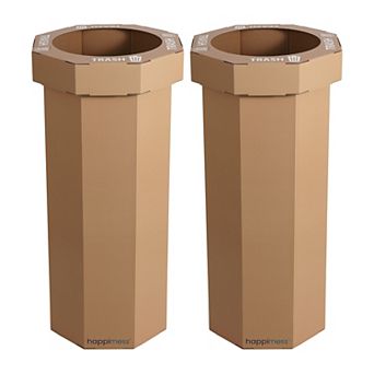 Fleur 25-Gallon Classic Disposable Corrugated Cardboard Event Trash Can and Recycling Bin (Set of 2)
