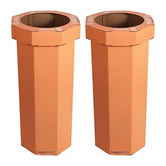 Fleur 25-Gallon Classic Disposable Corrugated Cardboard Event Trash Can and Recycling Bin (Set of 2)