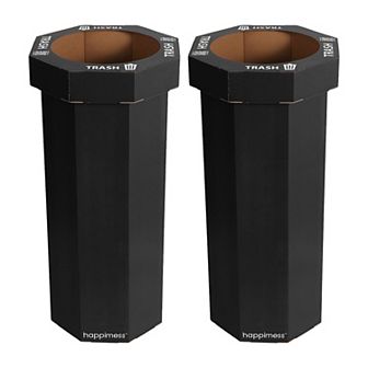 Fleur 25-Gallon Classic Disposable Corrugated Cardboard Event Trash Can and Recycling Bin (Set of 2)