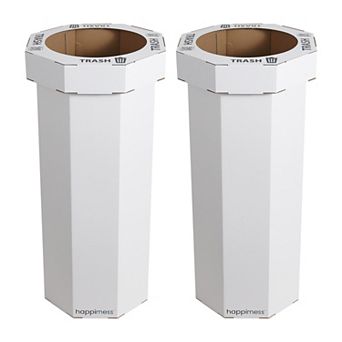 Fleur 25-Gallon Classic Disposable Corrugated Cardboard Event Trash Can and Recycling Bin (Set of 2)