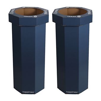 Fleur 25-Gallon Classic Disposable Corrugated Cardboard Event Trash Can and Recycling Bin (Set of 2)