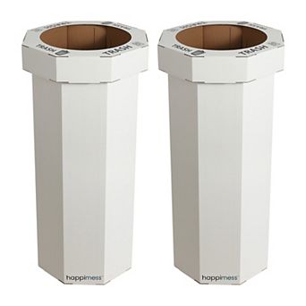 Fleur 25-Gallon Classic Disposable Corrugated Cardboard Event Trash Can and Recycling Bin (Set of 2)