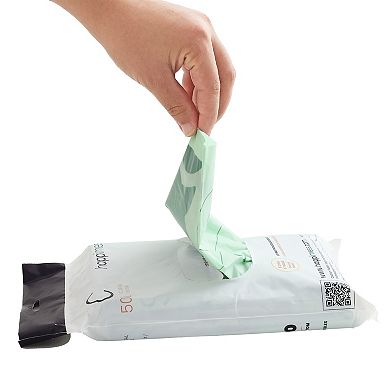 Happimess 13.2-Gal Compostable Drawstring Trash Bags, Green, 60-Count