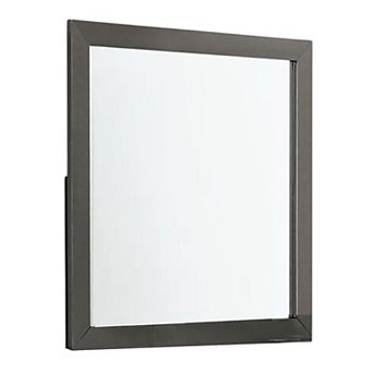 Aliso Dresser Mirror, Modern Metallic Gray Solid Wood Frame, 38 Inch