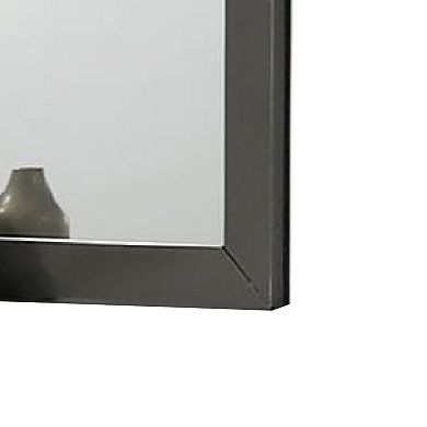 Aliso Dresser Mirror, Modern Metallic Gray Solid Wood Frame, 38 Inch