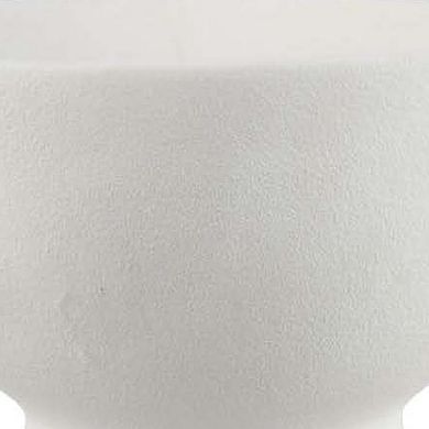 Decorative Bowl Planter, 2 Round Handles, Modern White Ceramic 14 Inch