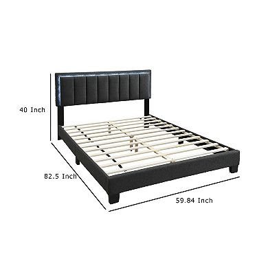 Zemo Bed, LED Headboard, Wool Upholstery