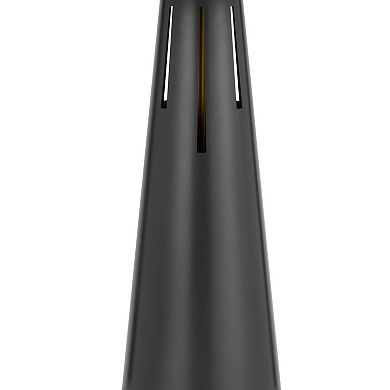 Tiy 30 Inch Table Lamp, White Hardback Drum Shade, Gray Iron Cone Base