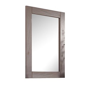 Stav 40 Inch Wall Mirror, Rustic White Solid Wood Rectangular Frame