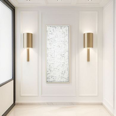 Axon Wall Art Decor, Distressed Gray Framed Painting Canvas, 24 x 60