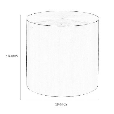 Rano Side End Table, Round Iron Top, Modern Drum Shape