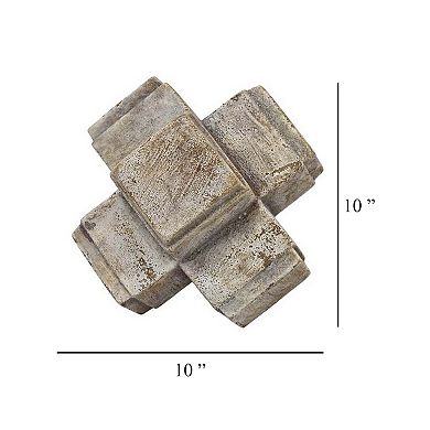 Tabletop Decor, Farmhouse Rustic Accent, Crossed White Ceramic 10 Inch