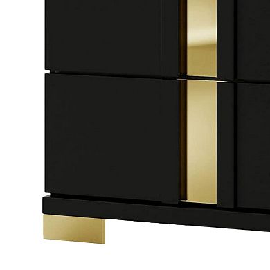 Yoki Nightstand, 2 Drawers, Modern Glam