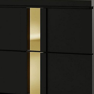 Yoki Nightstand, 2 Drawers, Modern Glam