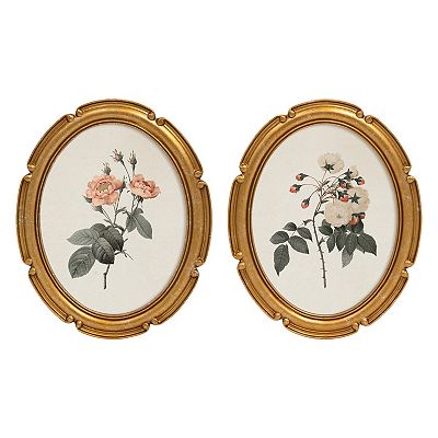 Belle Maison 2-pc. Floral Wall Art Under Glass Set