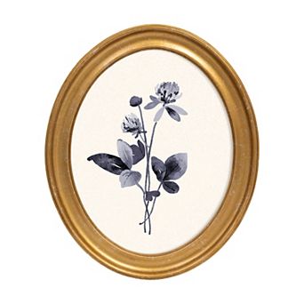 Belle Maison 10" x 12" Oval Floral Print Wall Art Under Glass