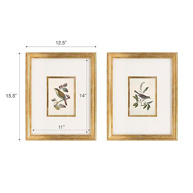 Belle Maison 2-pc. Bird Wall Art Under Glass Set