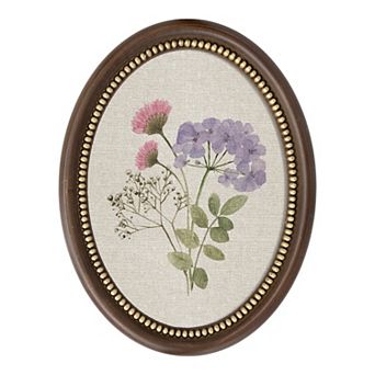 Belle Maison 9" x 13" Oval Floral Fabric Wall Art