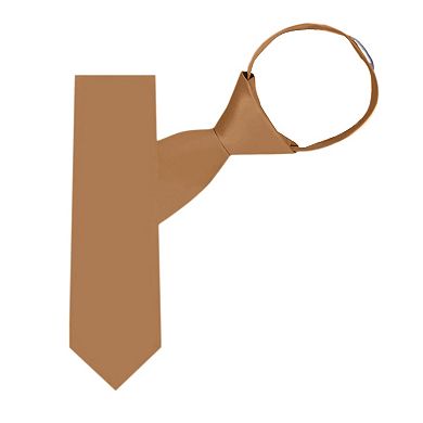 Kid's 14 inch Solid Zipper Tie