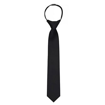Kid's 14 inch Solid Zipper Tie