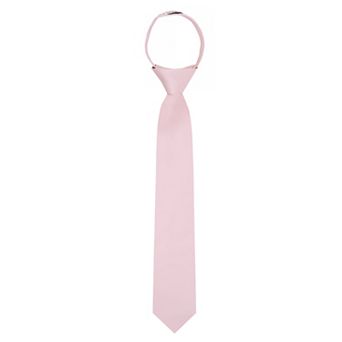 Kid's 14 inch Solid Zipper Tie