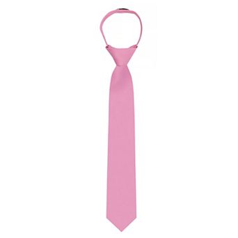 Kid's 14 inch Solid Zipper Tie