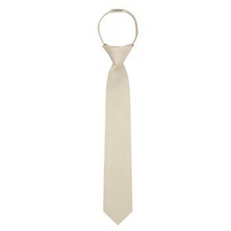 Kid's 14 inch Solid Zipper Tie