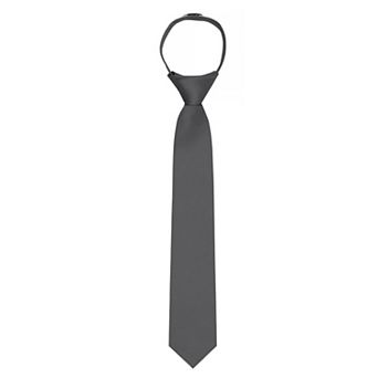 Kid's 14 inch Solid Zipper Tie