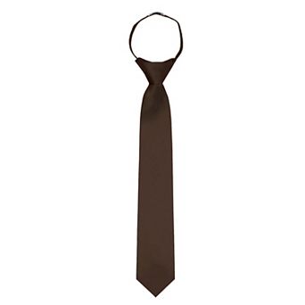 Kid's 14 inch Solid Zipper Tie