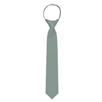 Kid's 14 inch Solid Zipper Tie
