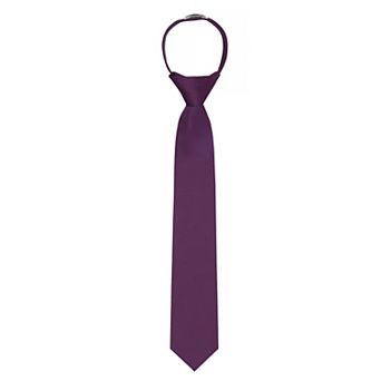 Kid's 14 inch Solid Zipper Tie