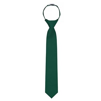 Kid's 14 inch Solid Zipper Tie