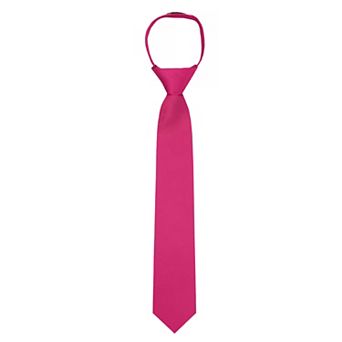 Kid's 14 inch Solid Zipper Tie