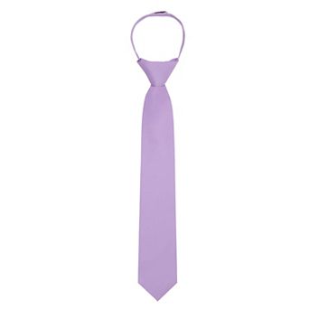 Kid's 14 inch Solid Zipper Tie