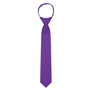 Kid's 14 inch Solid Zipper Tie