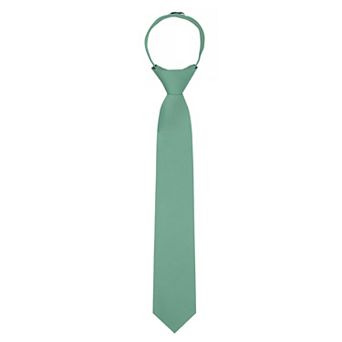 Kid's 14 inch Solid Zipper Tie