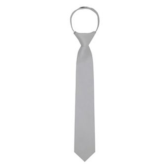 Kid's 14 inch Solid Zipper Tie