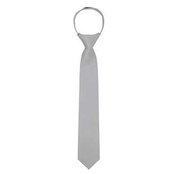 Kid's 14 inch Solid Zipper Tie