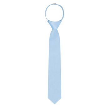 Kid's 14 inch Solid Zipper Tie