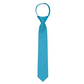 Kid's 14 inch Solid Zipper Tie