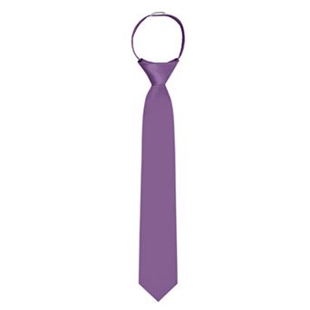 Kid's 14 inch Solid Zipper Tie