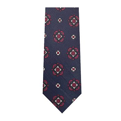 Jacob Alexander Men's Diamond Bloom Neck Tie - Navy Blue, 2.5" Slim Width