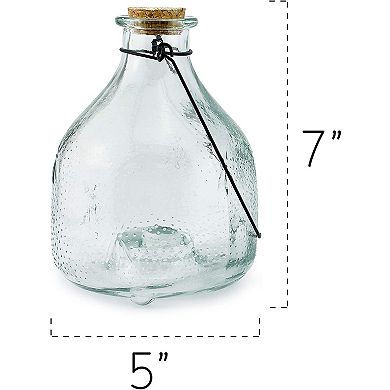 Glass Wasp Traps, 2pk; Hanging Insect Catchers for Garden or Patio Use