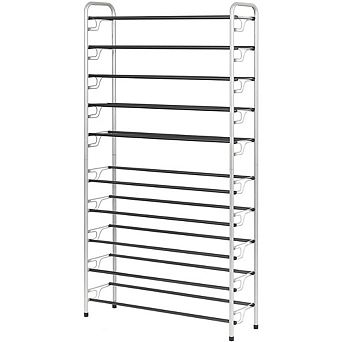 USTECH 10 tier Expandable Shoe Rack, Adjustable Stackable Metal Shoe Organizer for Closet