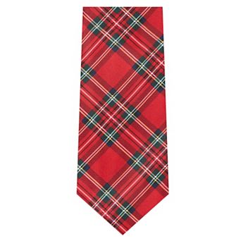 Jacob Alexander Men's Red Christmas Plaid Necktie Regular Length