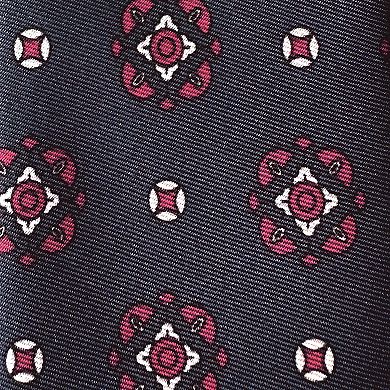 Jacob Alexander Men's Diamond Bloom Traditional Freestyle Self-Tie Bow Tie - Navy Blue