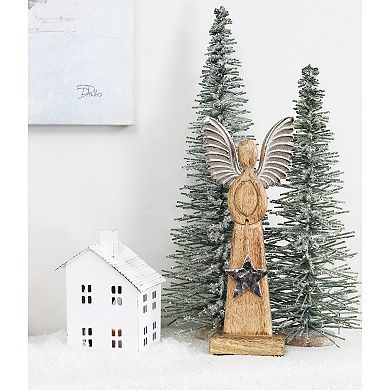 Wooden Angel Christmas Statue