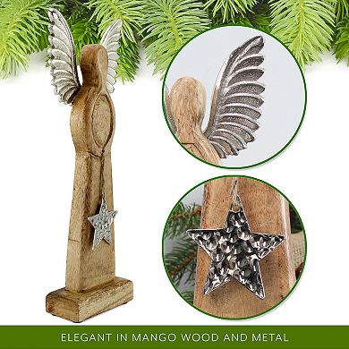 Wooden Angel Christmas Statue